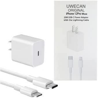 20w Cargador Original para iPhone de 20w de 4A, Carga Ultra Rapida (Certificado Apple Mfi) Cubo con Cable de 1m. Tipo C. Compatible con iPhone y iPad OEM